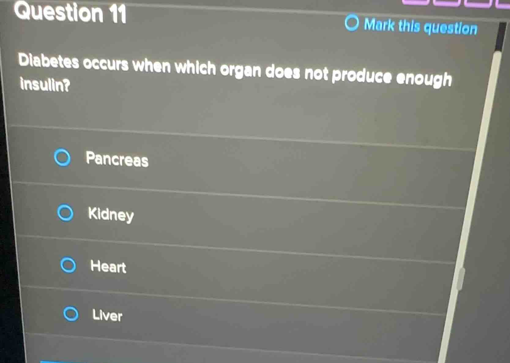 question 11 diabetes occurs when which organ does not produce enough in…