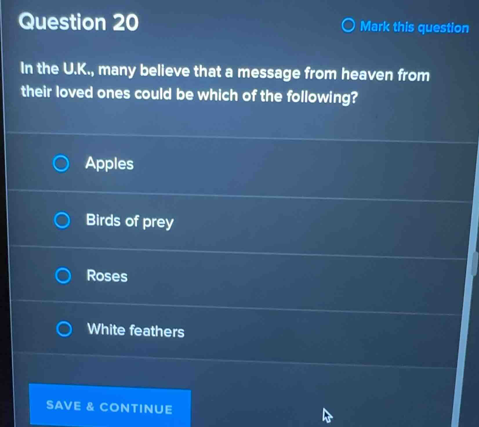 question 20 in the u.k., many believe that a message from heaven from t…
