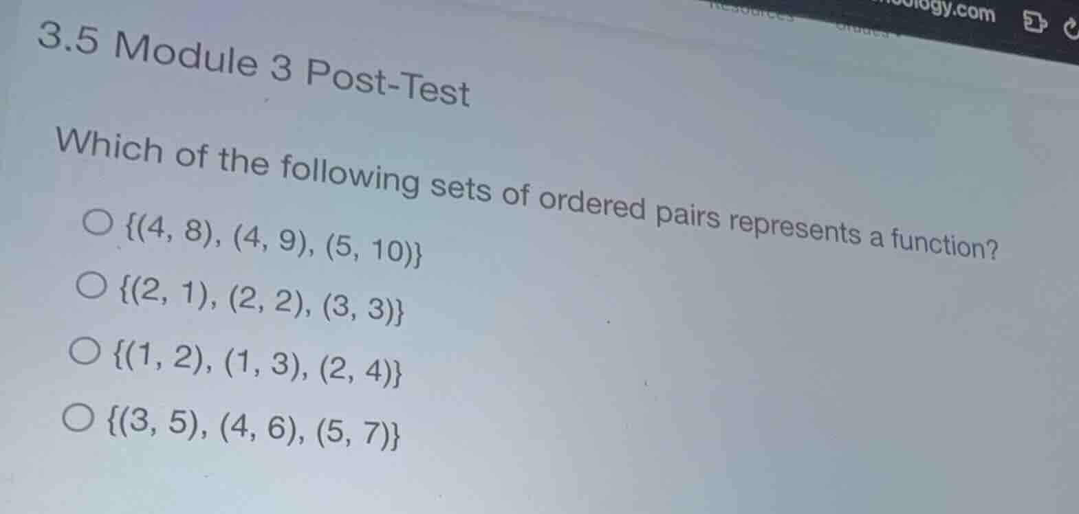 3.5 module 3 post-test which of the following sets of ordered pairs rep…