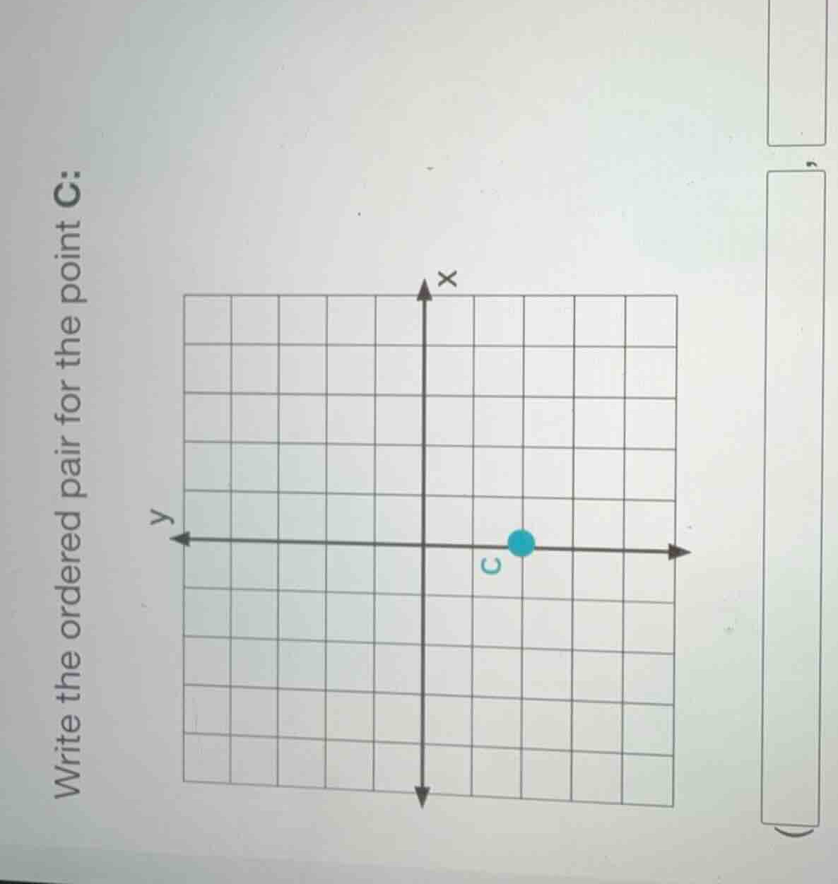 write the ordered pair for the point c: