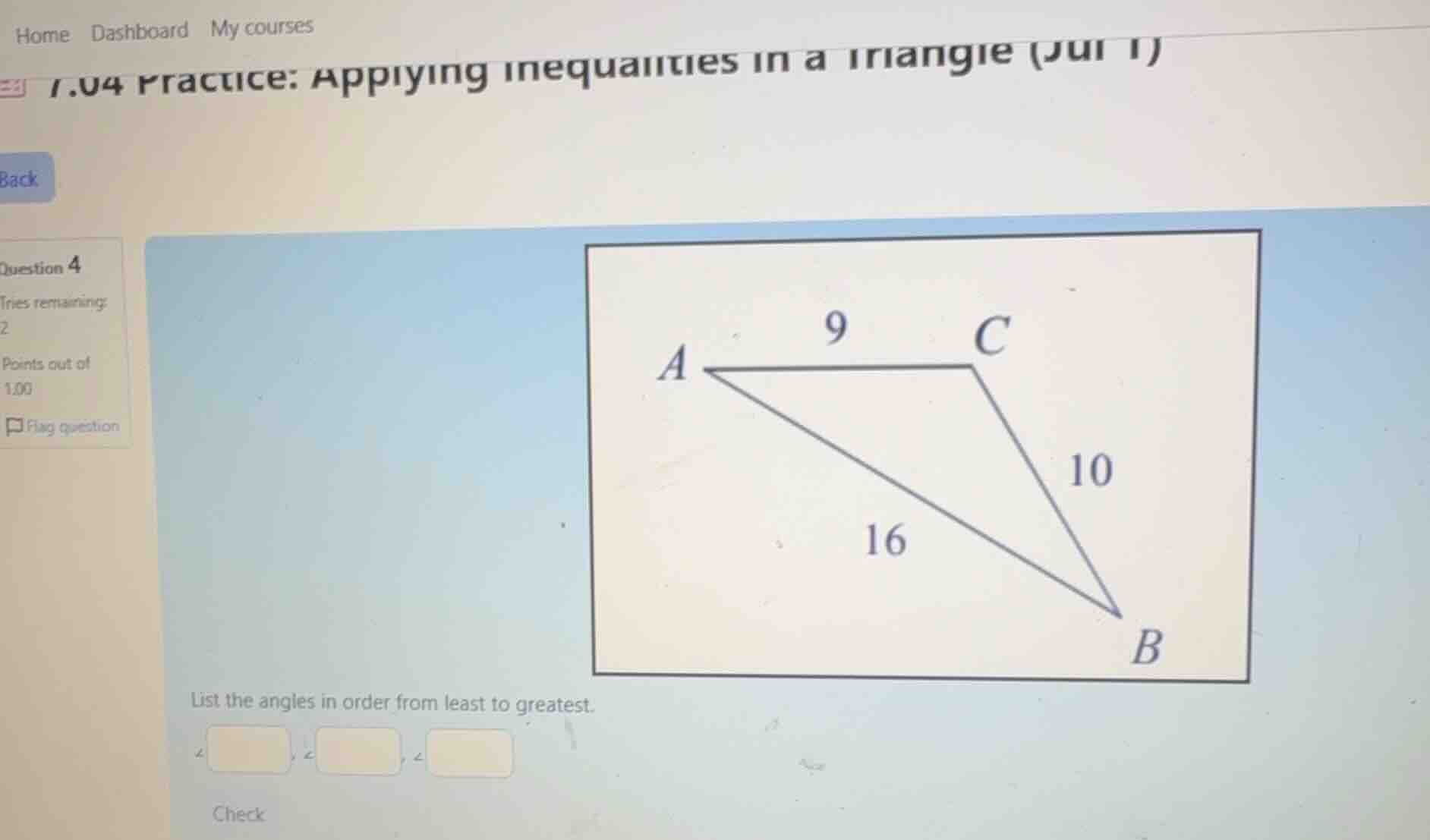 list the angles in order from least to greatest. \\angle \\_\\_ < \\ang…