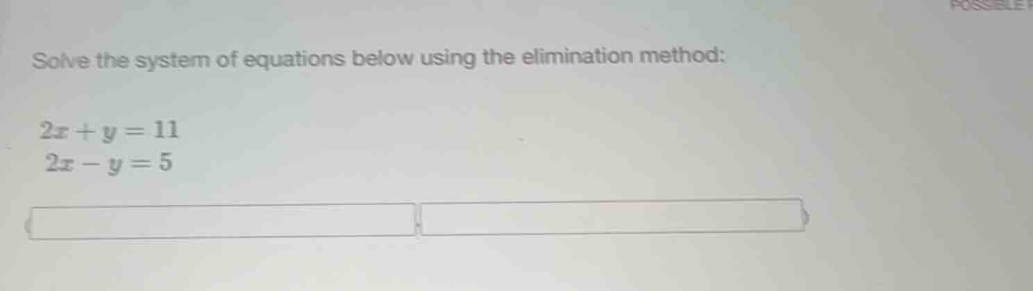 solve the system of equations below using the elimination method: \\(2x…