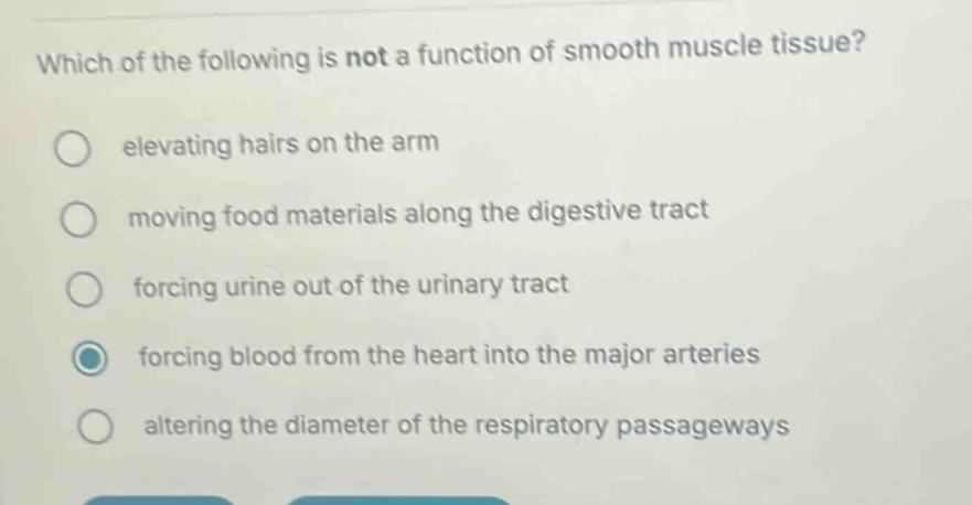 which of the following is not a function of smooth muscle tissue? eleva…