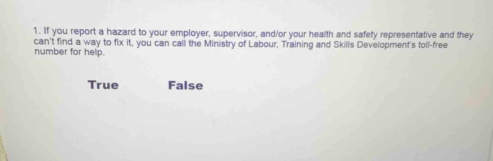 1. if you report a hazard to your employer, supervisor, and/or your hea…