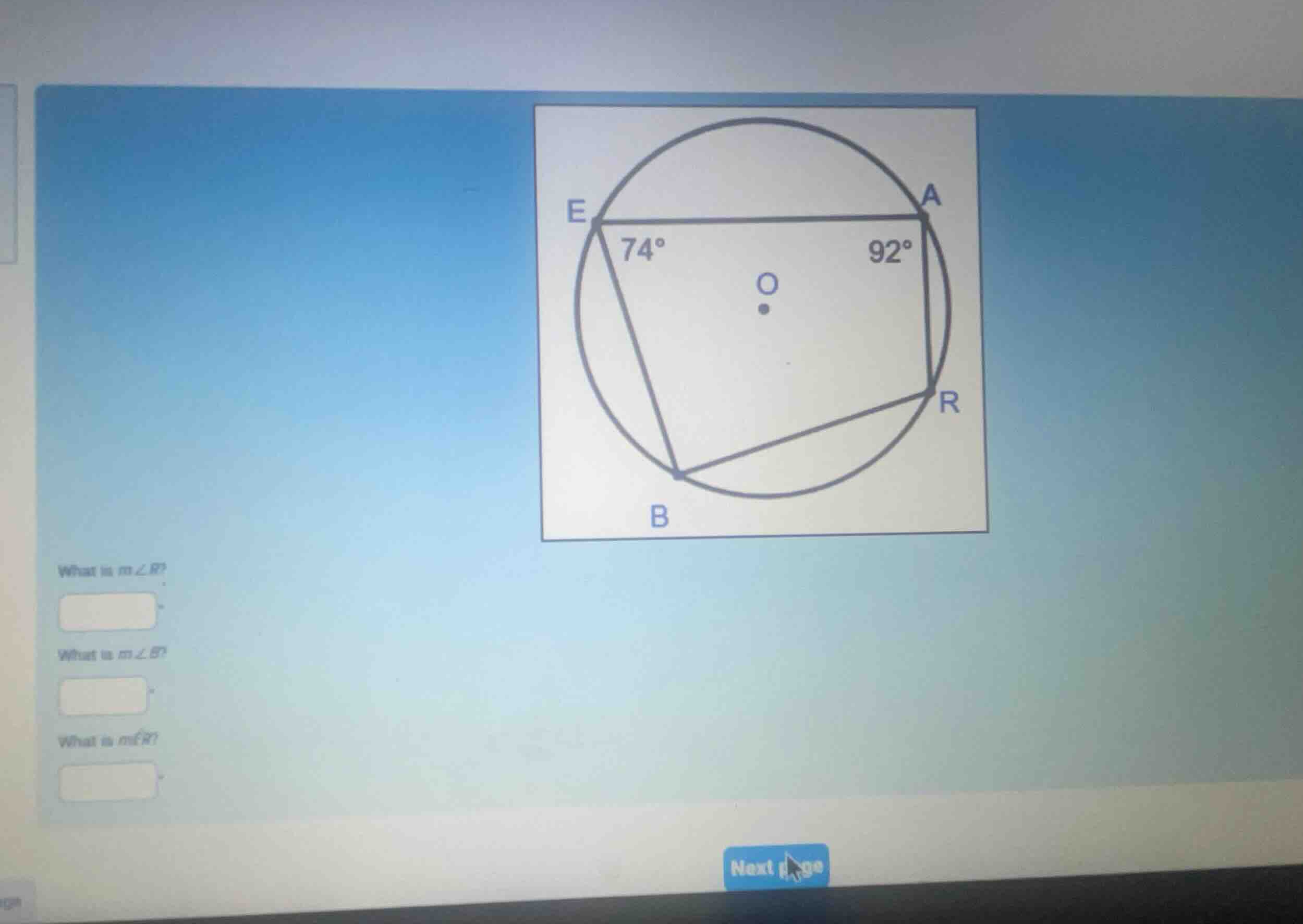 what is \\(m\\angle r\\)? what is \\(m\\angle b\\)? what is \\(m\\wideh…