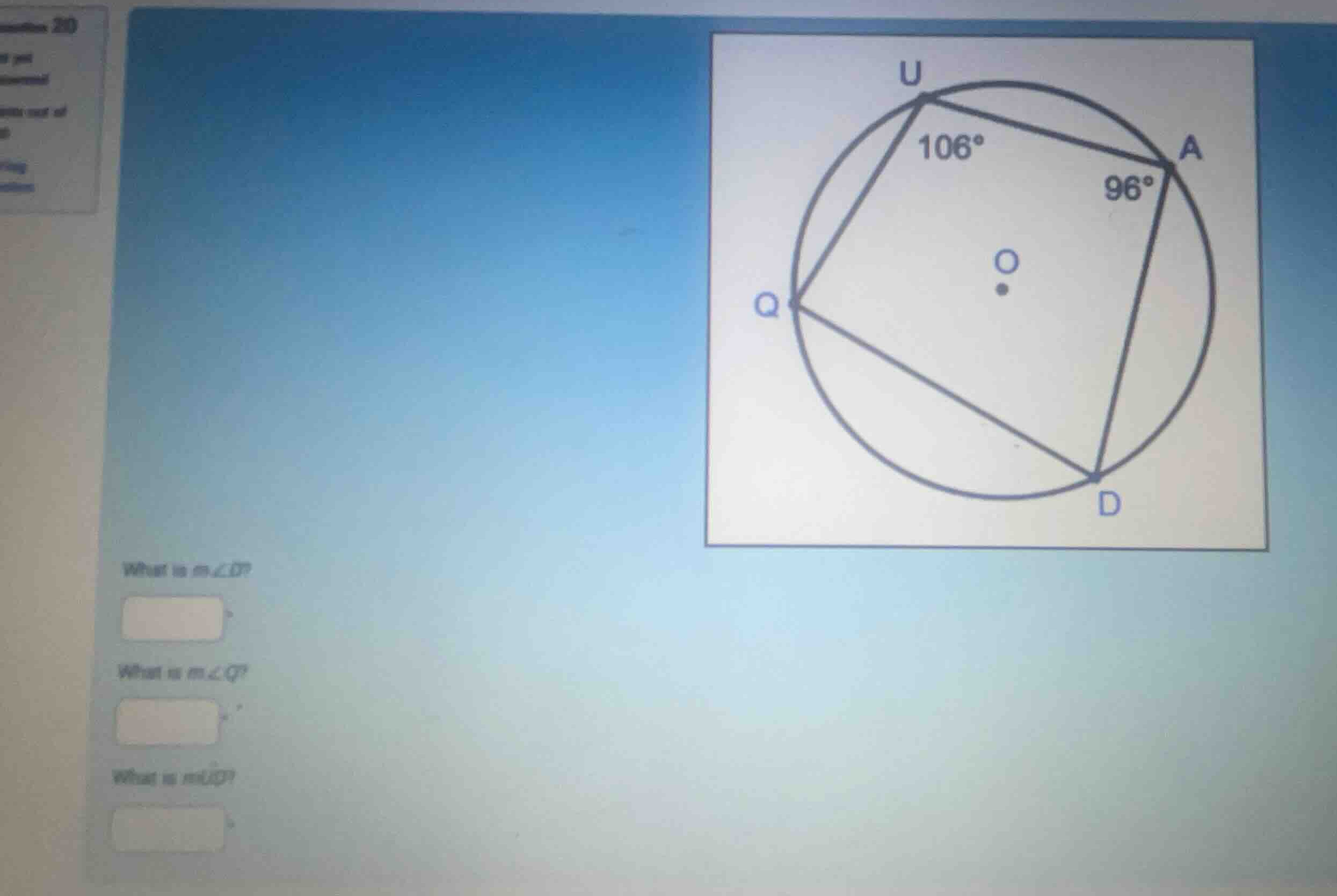 what is \\(m\\angle d\\)? what is \\(m\\angle q\\)? what is \\(m\\wideh…