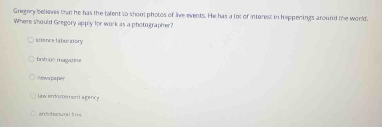 gregory believes that he has the talent to shoot photos of live events.…