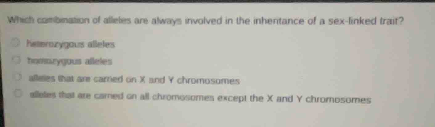 which combination of alleles are always involved in the inheritance of …