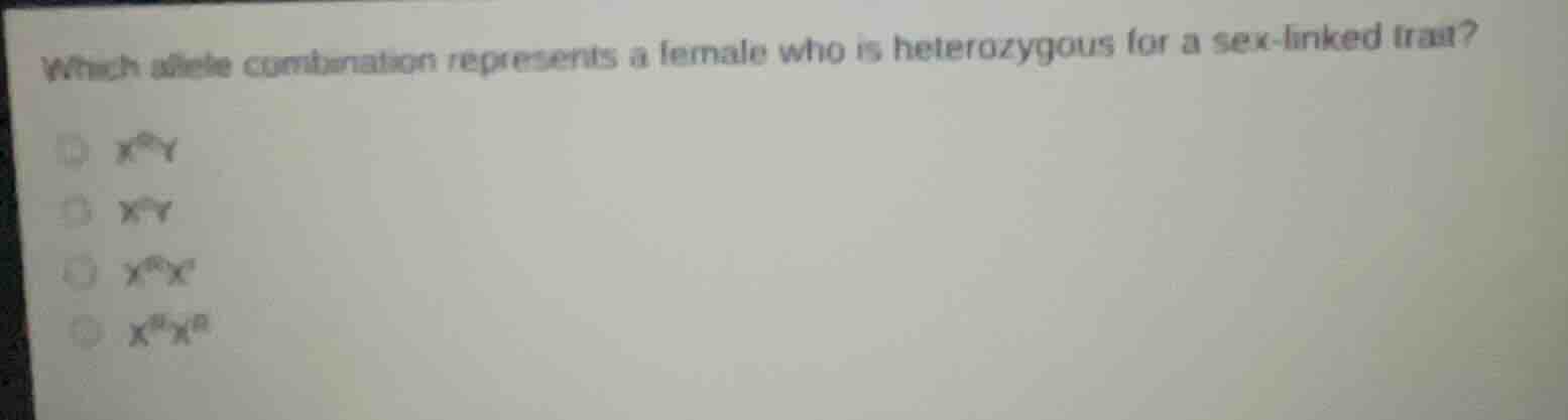 which allele combination represents a female who is heterozygous for a …