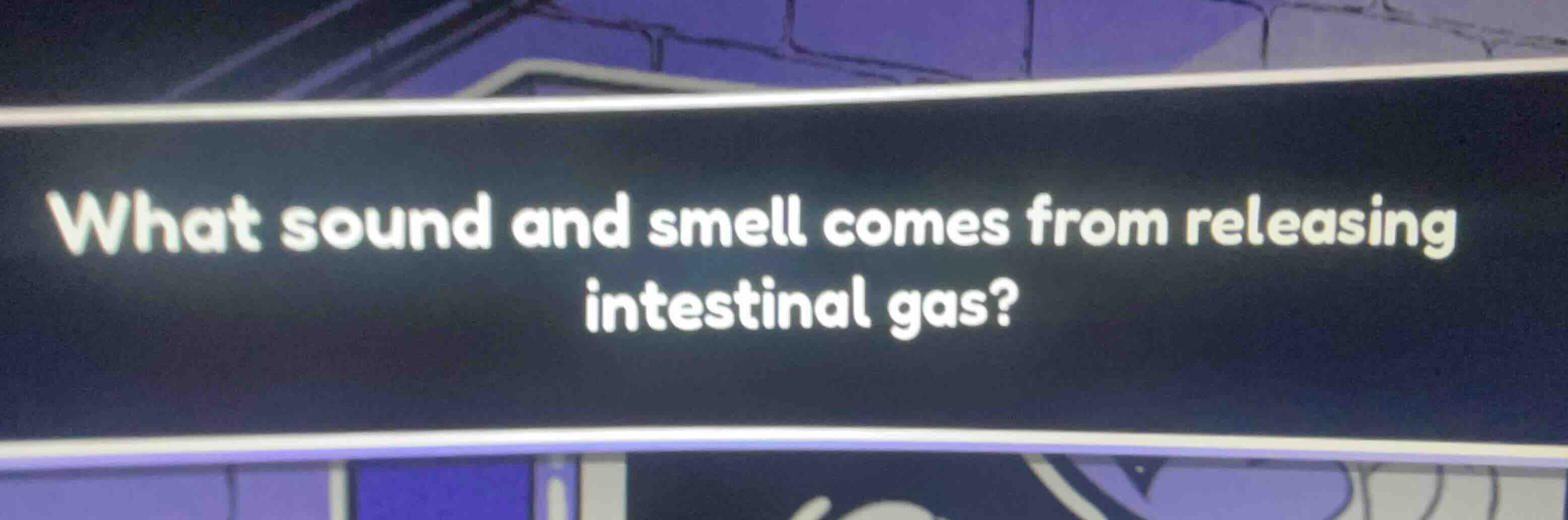 what sound and smell comes from releasing intestinal gas?