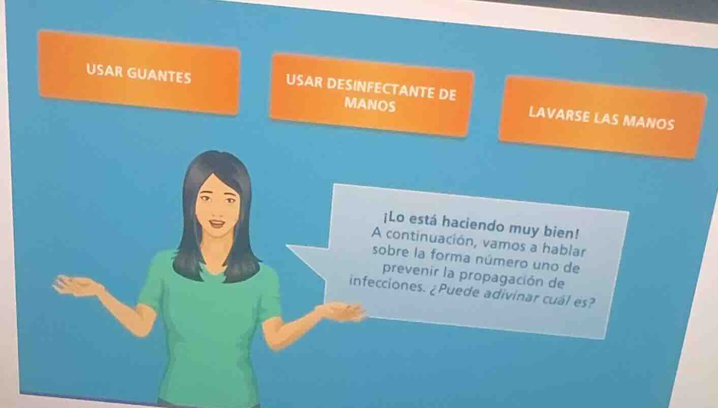 usar guantes usar desinfectante de manos lavarse las manos ¡lo está hac…