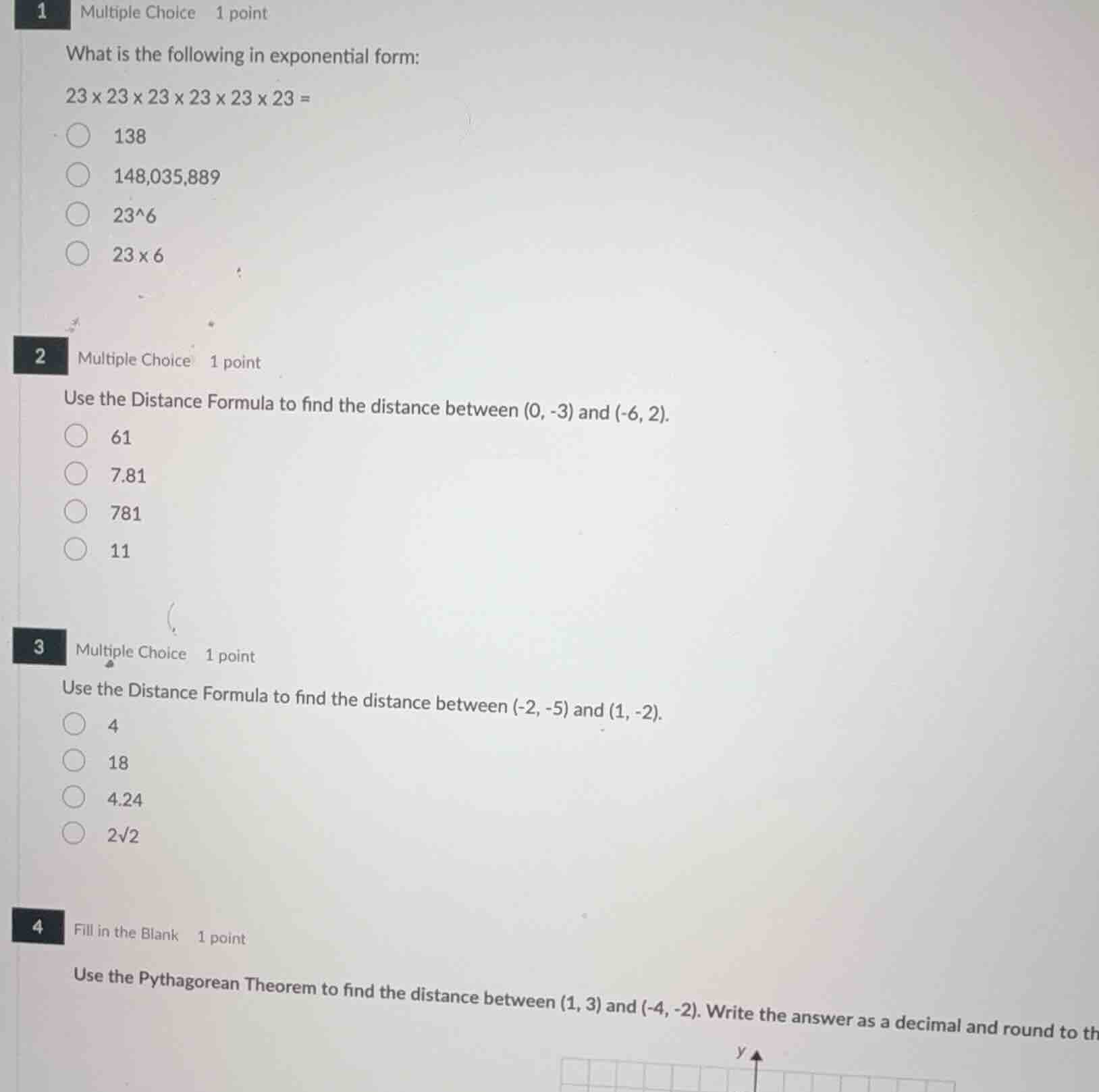 1 multiple choice 1 point what is the following in exponential form: (2…