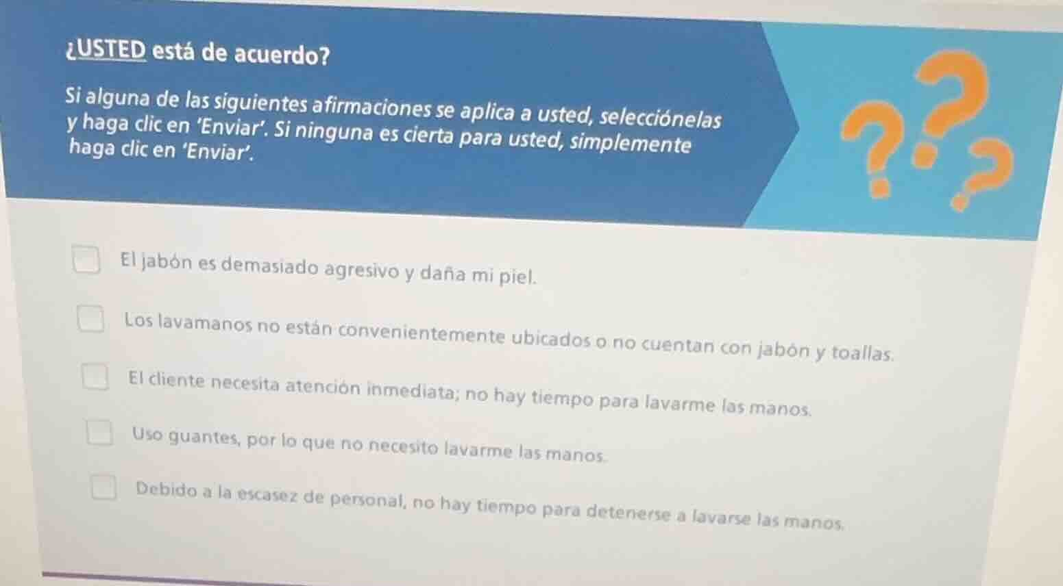 ¿usted está de acuerdo? si alguna de las siguientes afirmaciones se apl…