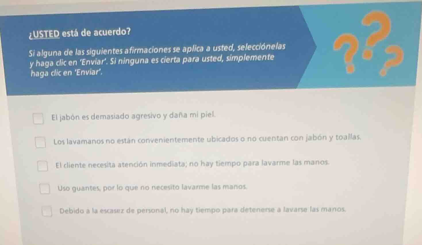 ¿usted está de acuerdo? si alguna de las siguientes afirmaciones se apl…