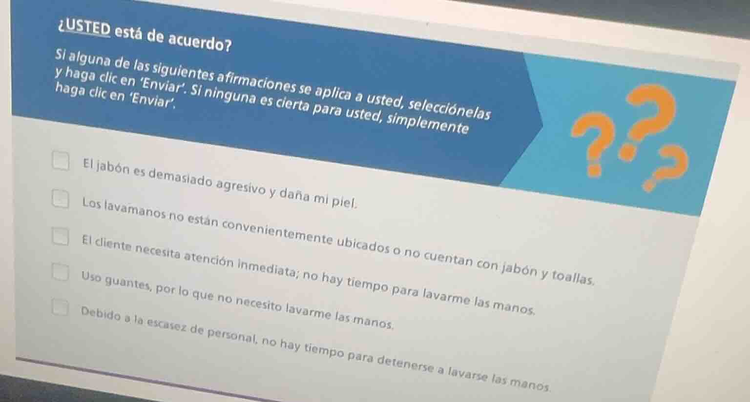 ¿usted está de acuerdo? si alguna de las siguientes afirmaciones se apl…