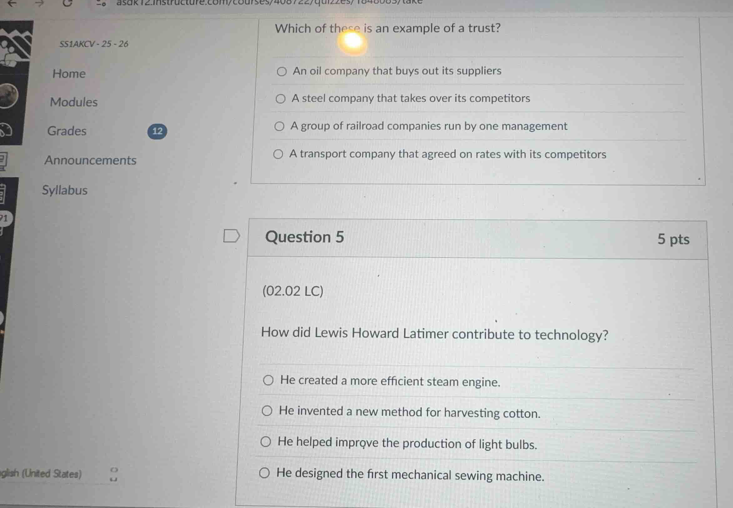 which of these is an example of a trust? an oil company that buys out i…