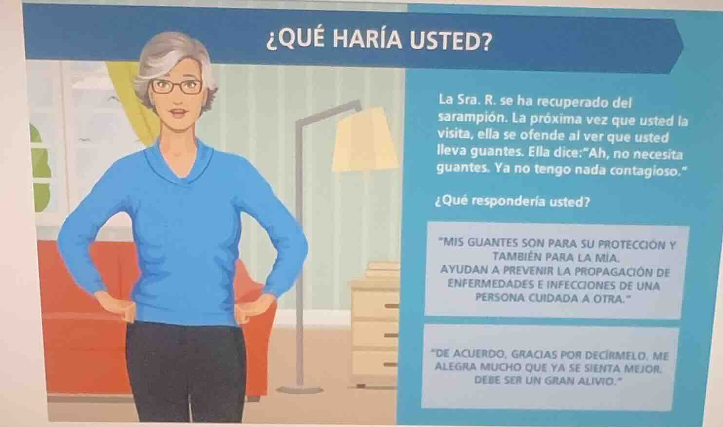 ¿qué haría usted? la sra. r. se ha recuperado del sarampión. la próxima…