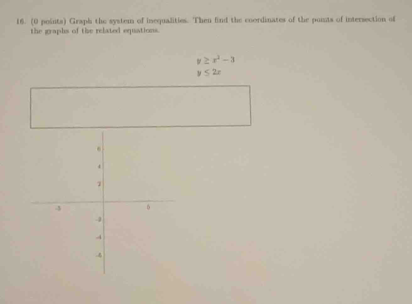 10. (0 points) graph the system of inequalities. then find the coordina…