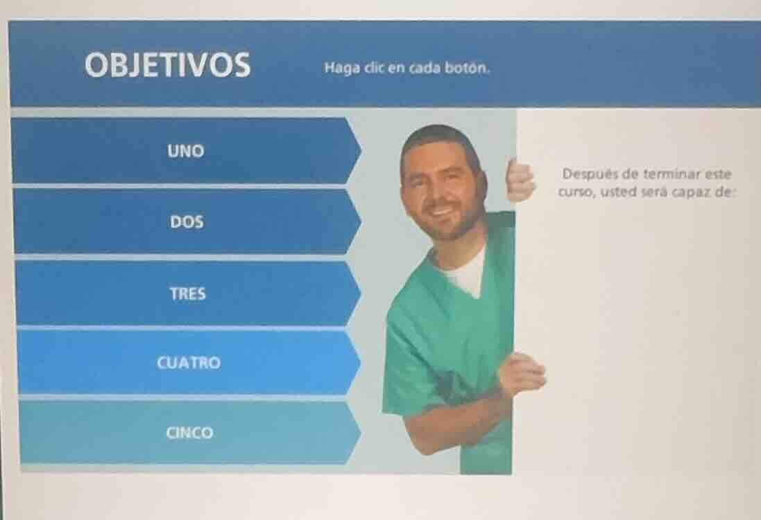 objetivos haga clic en cada botón. uno dos tres cuatro cinco después de…
