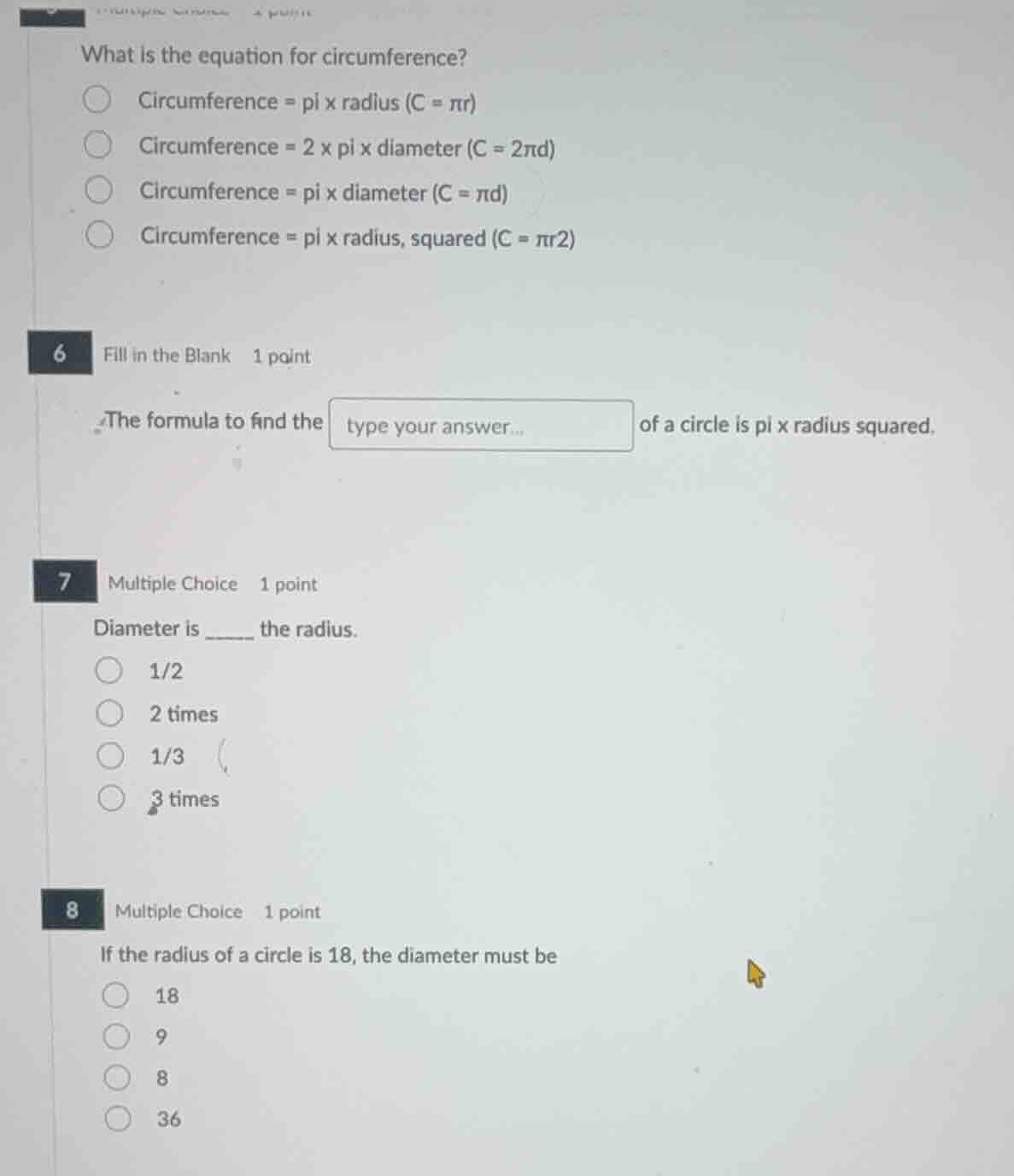 what is the equation for circumference? circumference = pi x radius (c …