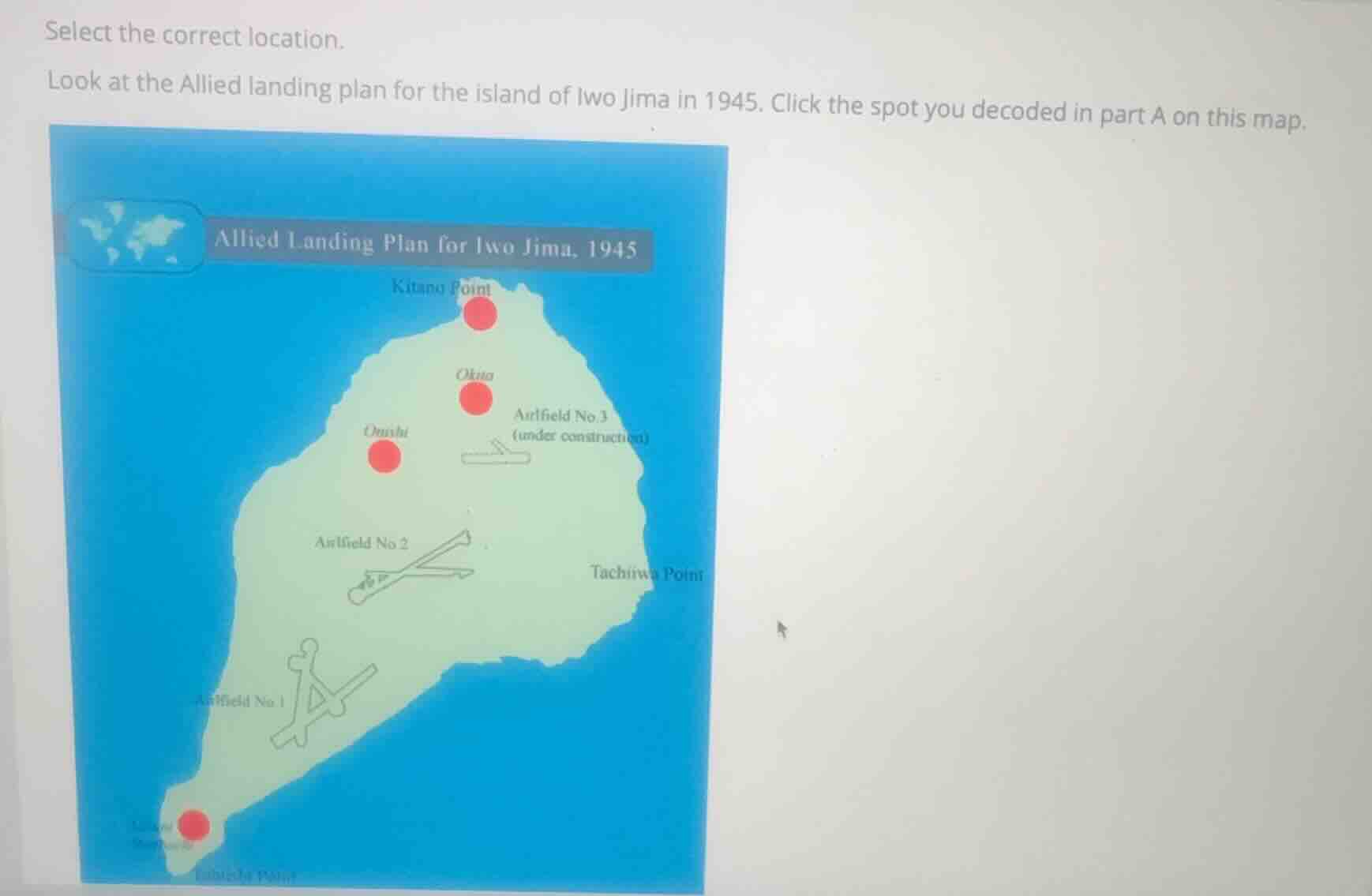 select the correct location. look at the allied landing plan for the is…