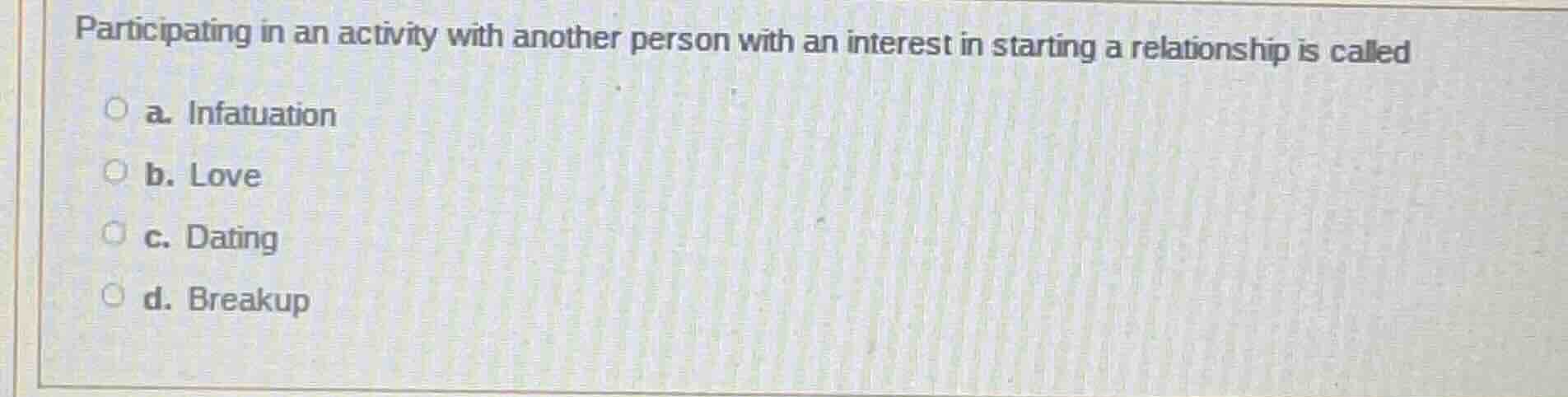 participating in an activity with another person with an interest in st…
