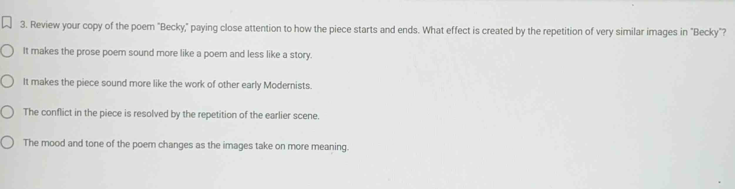 3. review your copy of the poem \becky,\ paying close attention to how …