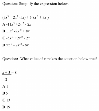 question: simplify the expression below. ((3x^3 + 2x^2 - 5x) + (-8x^3 +…