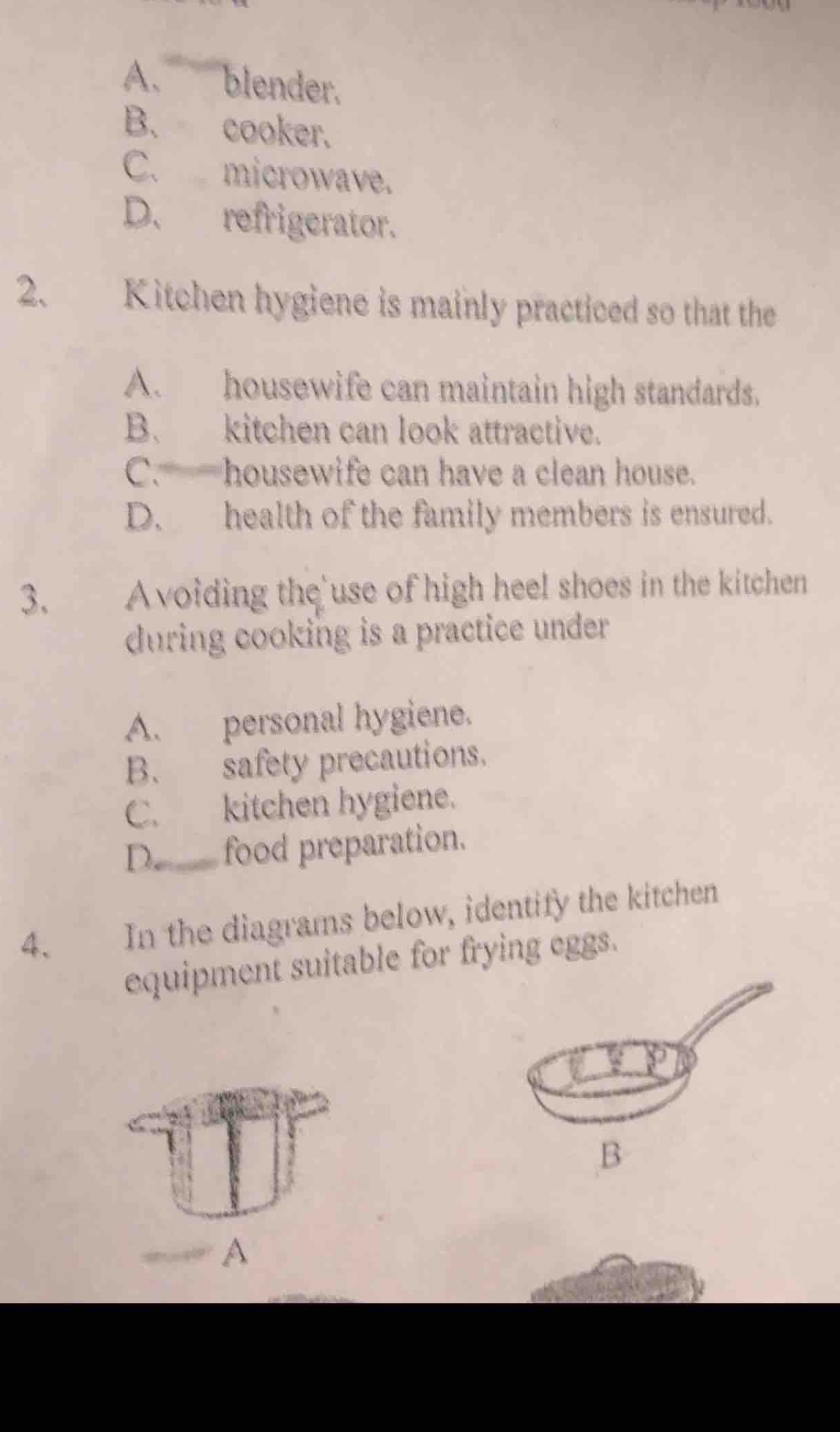2. kitchen hygiene is mainly practiced so that the a. housewife can mai…