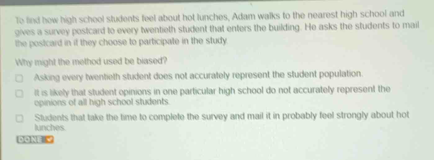 to find how high school students feel about hot lunches, adam walks to …