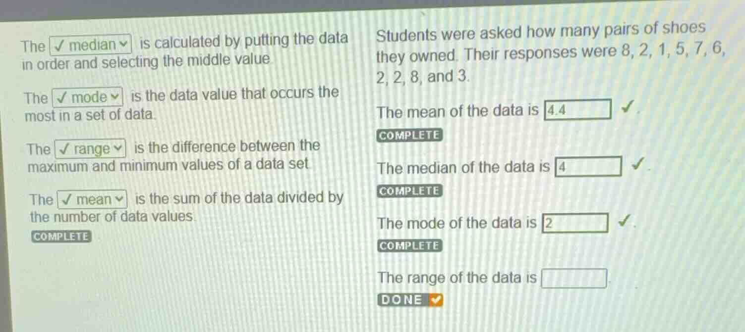the median is calculated by putting the data in order and selecting the…
