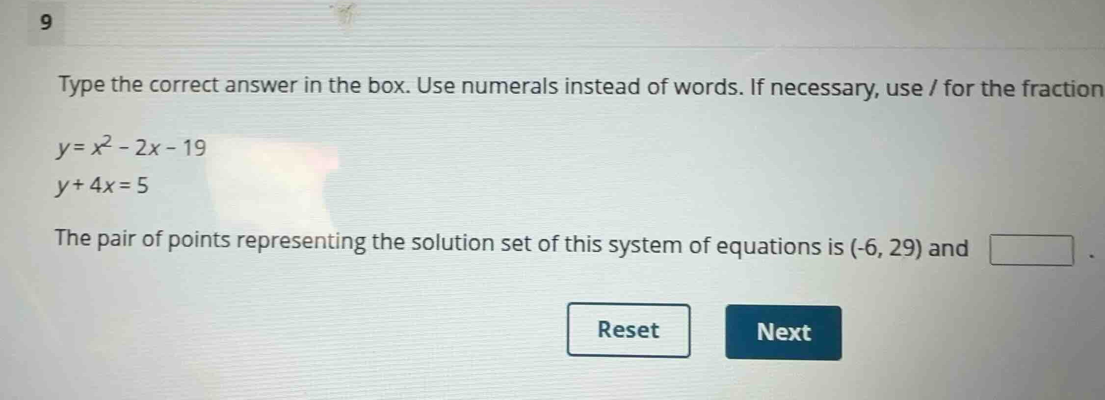 type the correct answer in the box. use numerals instead of words. if n…