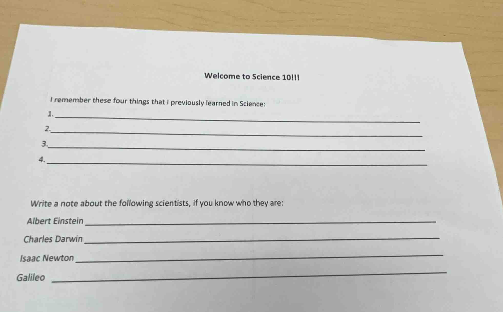 welcome to science 10!!! i remember these four things that i previously…