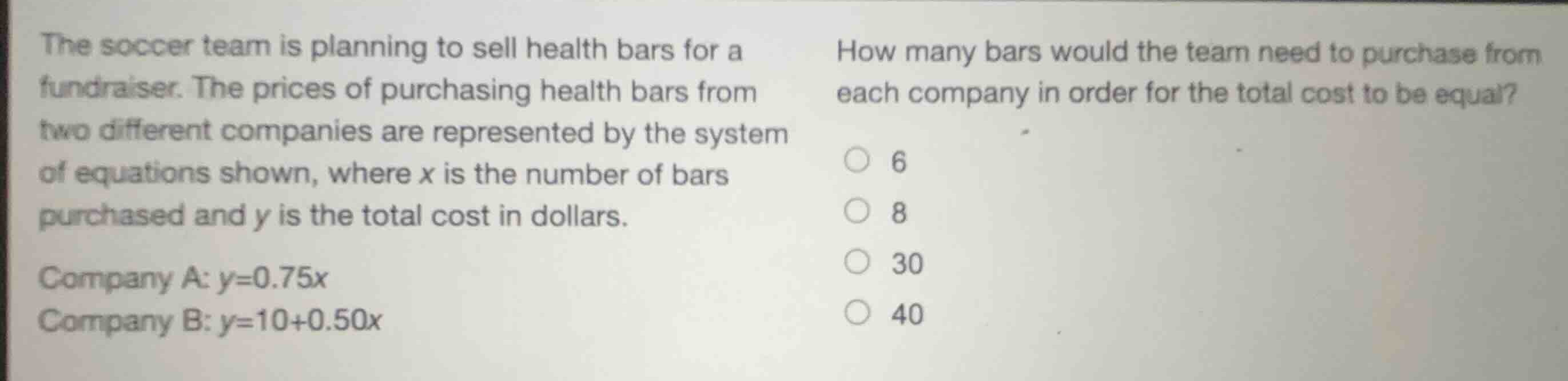 the soccer team is planning to sell health bars for a fundraiser. the p…