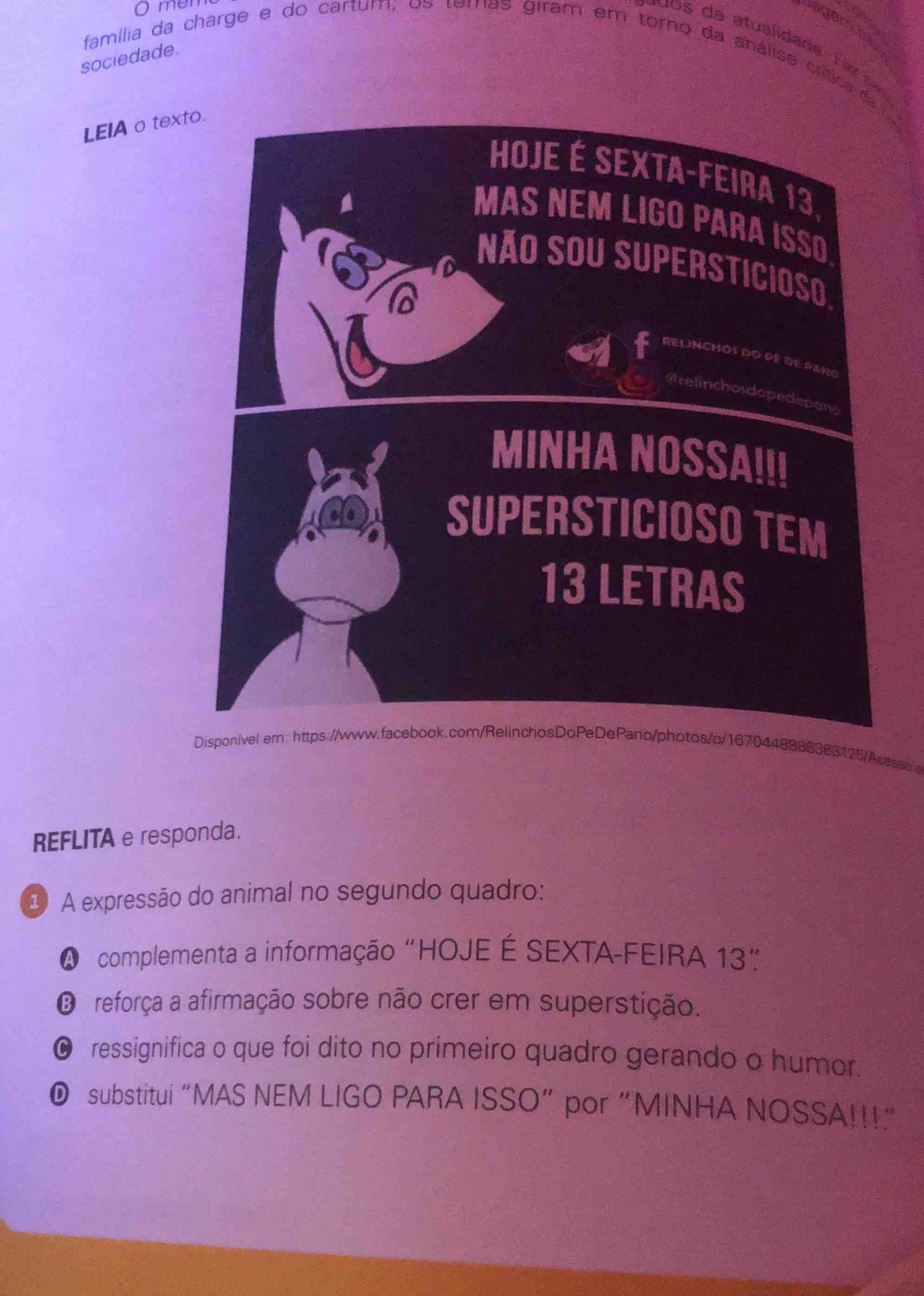 leia o texto. hoje é sexta-feira 13, mas nem ligo para isso. não sou su…