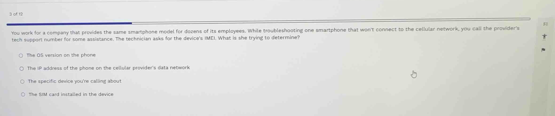you work for a company that provides the same smartphone model for doze…