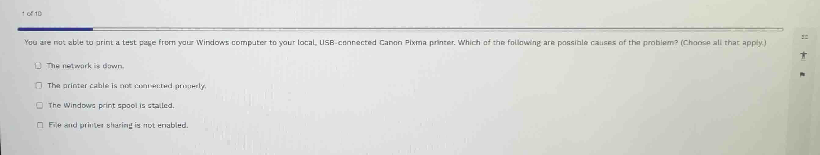 you are not able to print a test page from your windows computer to you…