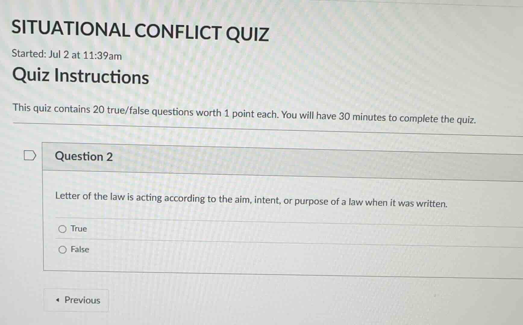 situational conflict quiz started: jul 2 at 11:39am quiz instructions t…