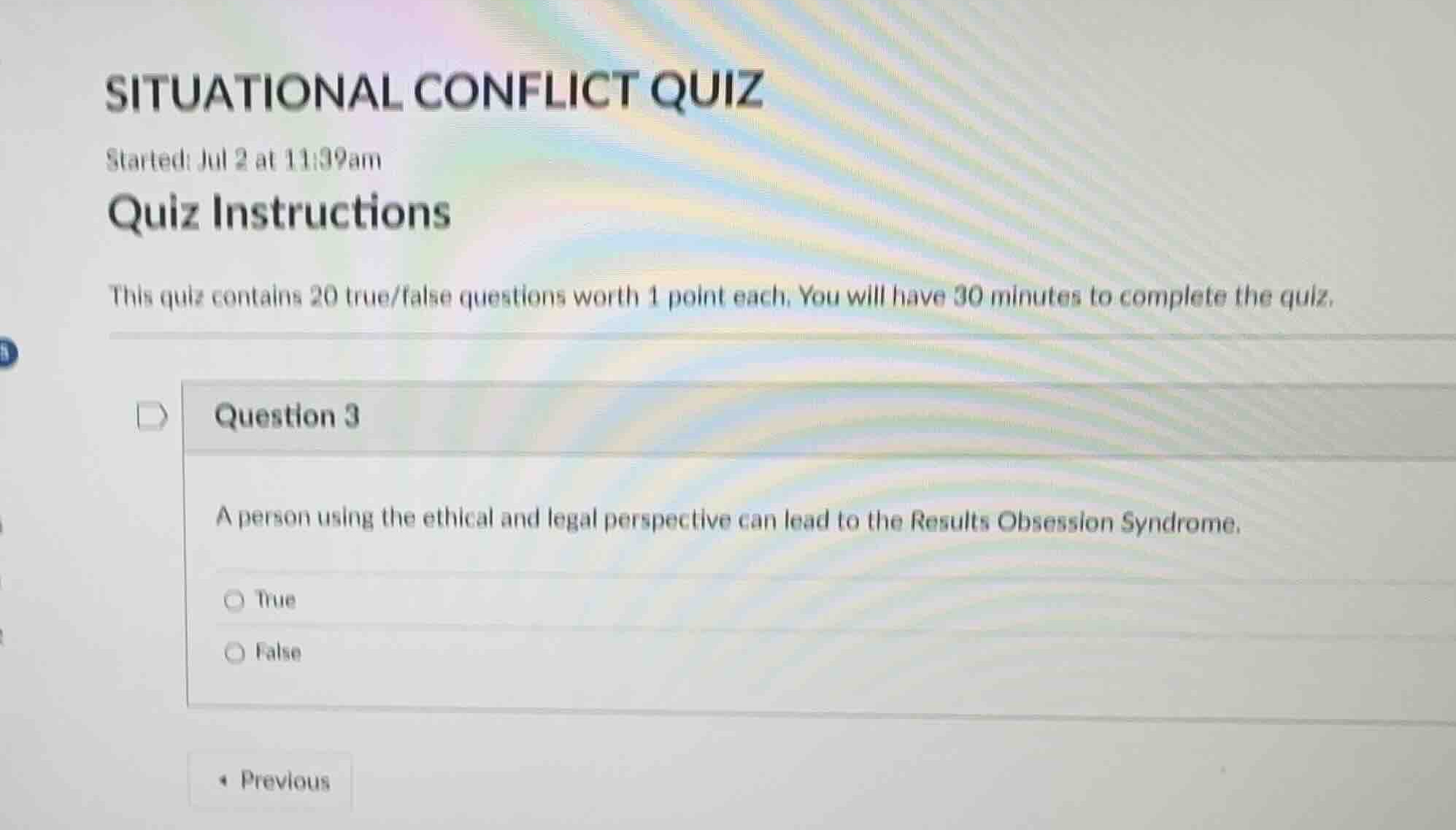 situational conflict quiz started: jul 2 at 11:39am quiz instructions t…