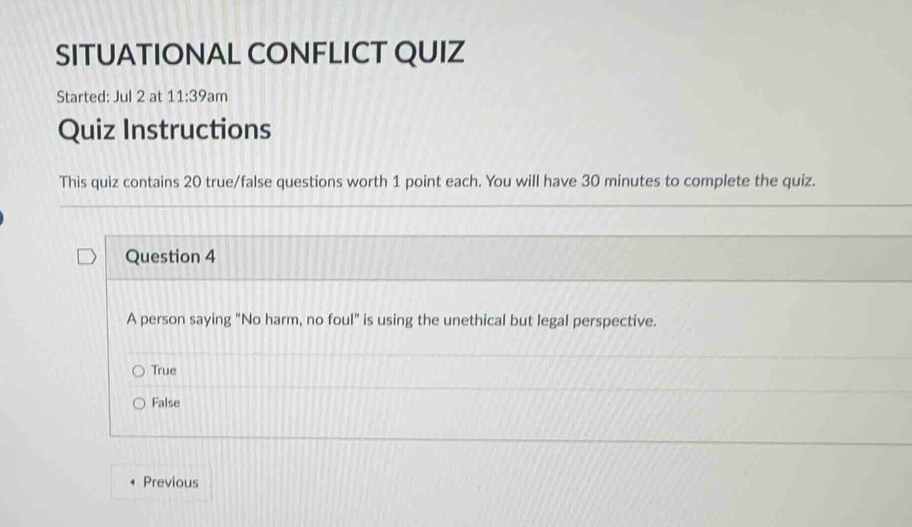 situational conflict quiz started: jul 2 at 11:39am quiz instructions t…