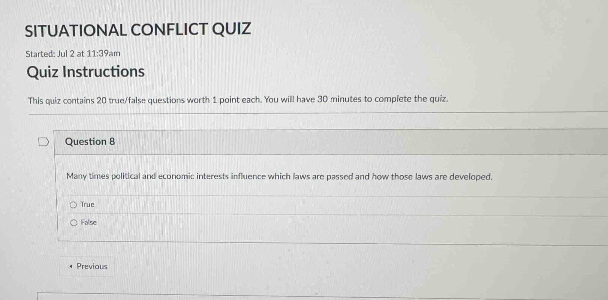 situational conflict quiz started: jul 2 at 11:39am quiz instructions t…