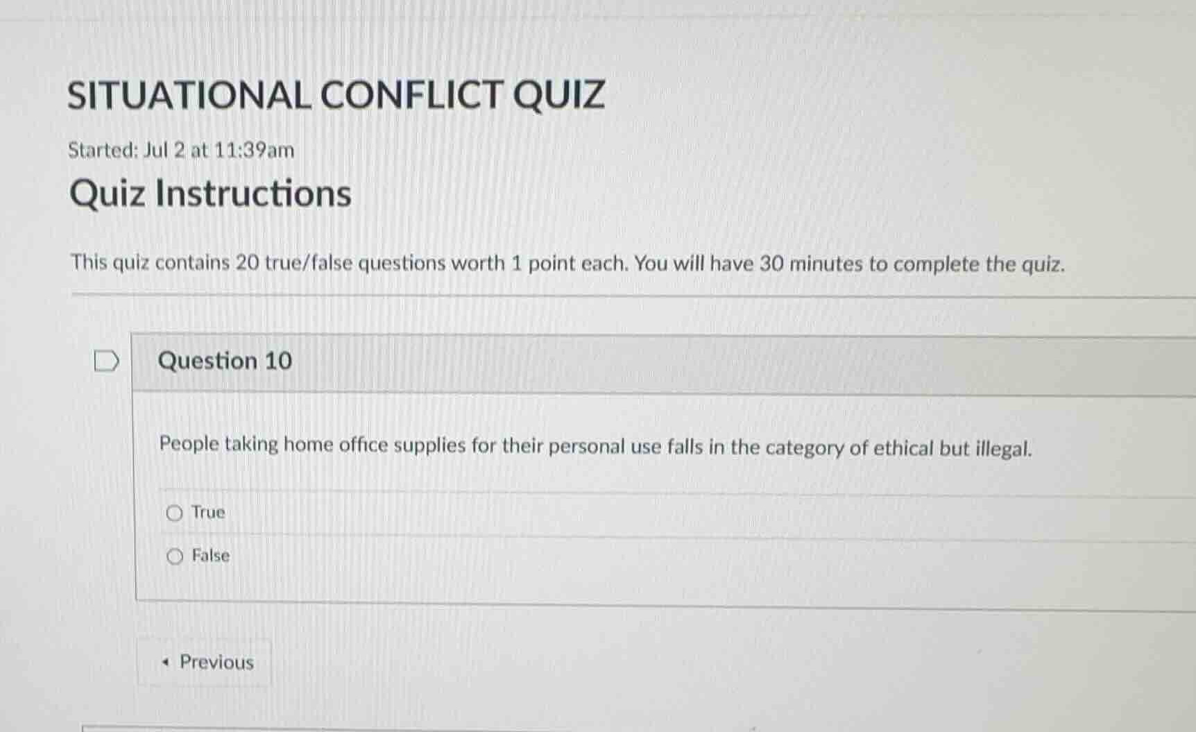 situational conflict quiz started: jul 2 at 11:39am quiz instructions t…