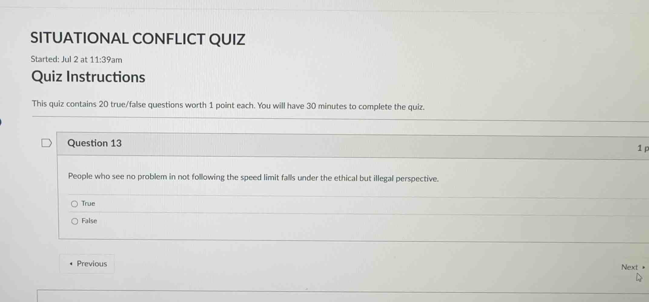 situational conflict quiz started: jul 2 at 11:39am quiz instructions t…