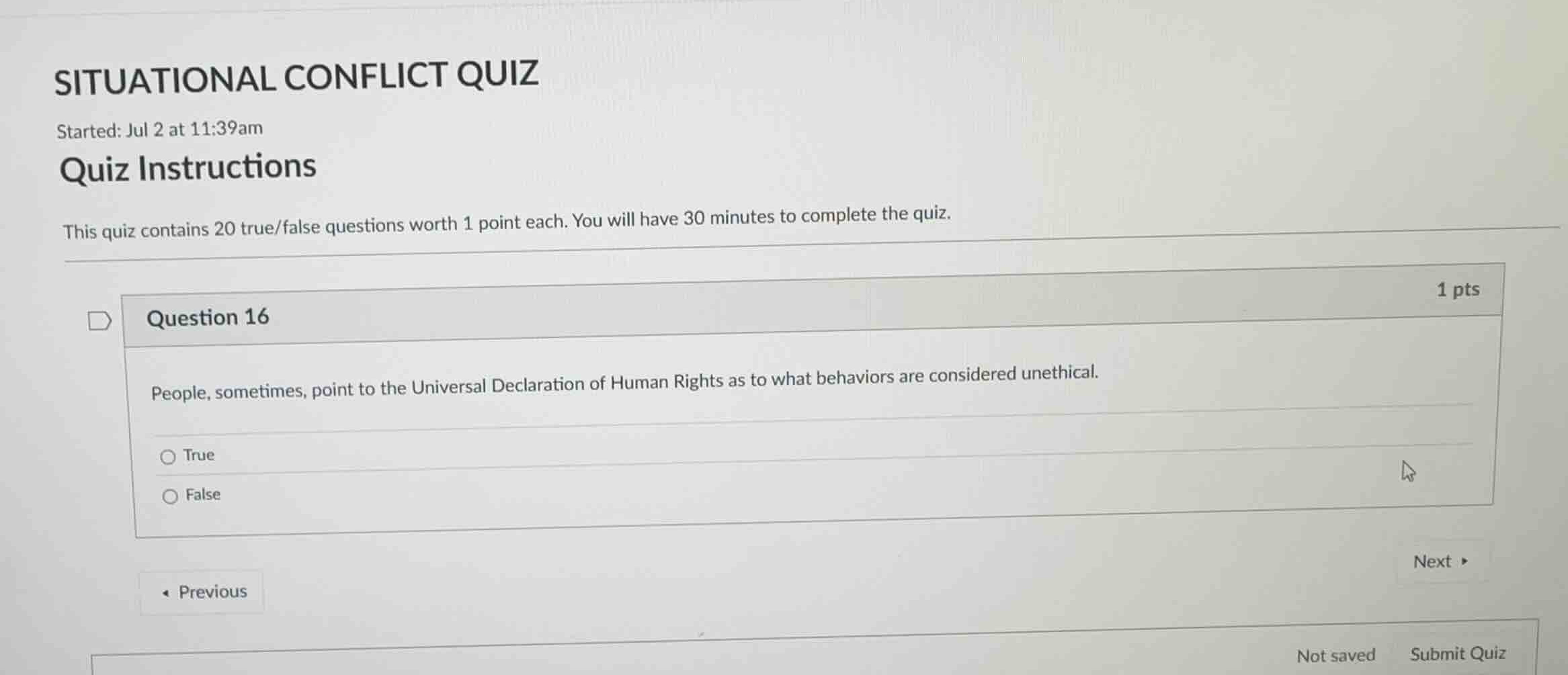 situational conflict quiz started: jul 2 at 11:39am quiz instructions t…