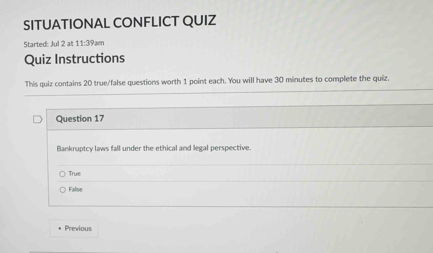 situational conflict quiz started: jul 2 at 11:39am quiz instructions t…