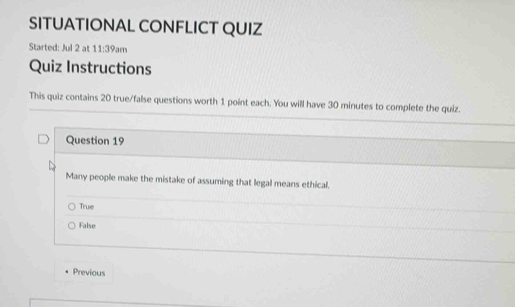 situational conflict quiz started: jul 2 at 11:39am quiz instructions t…