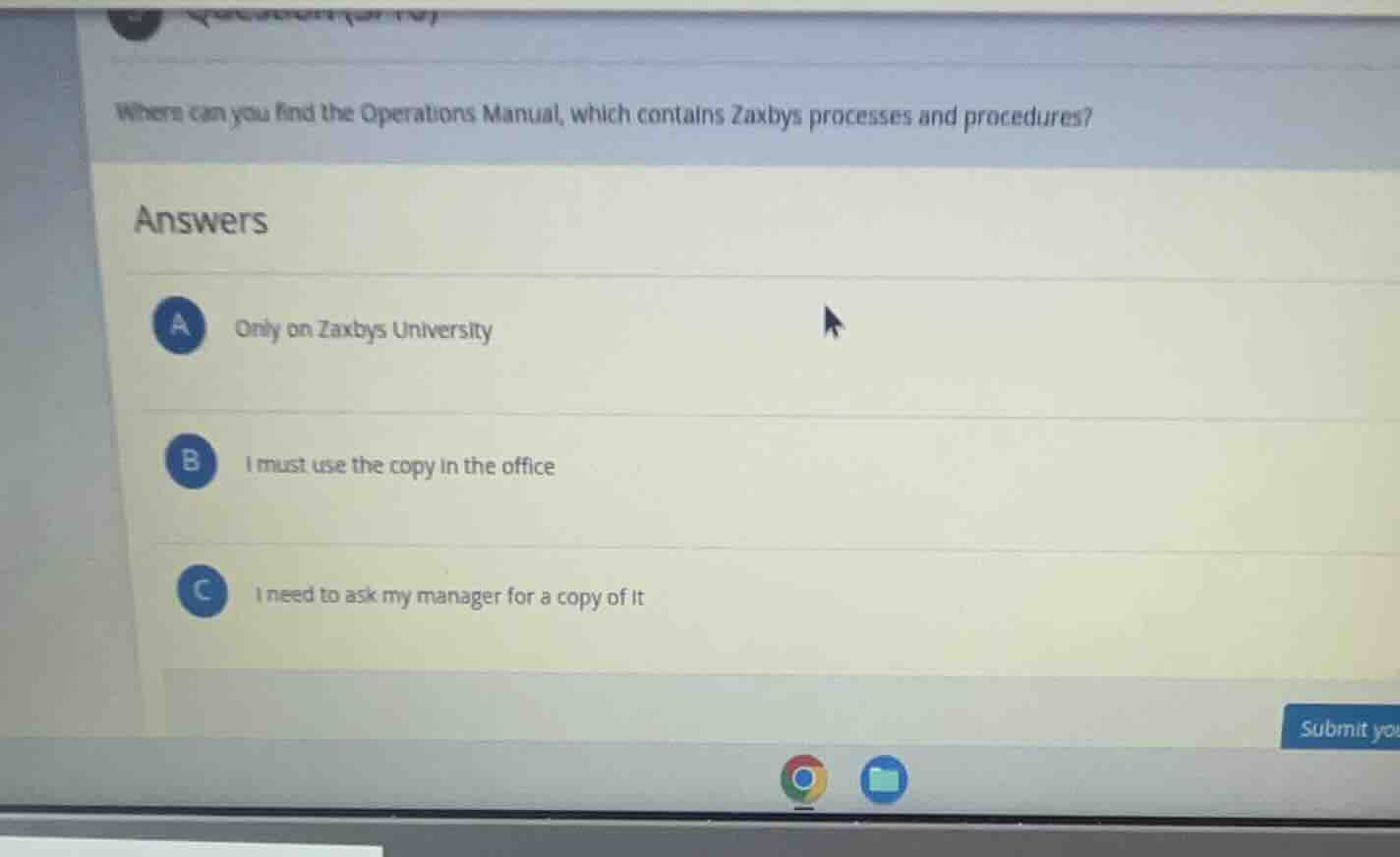 where can you find the operations manual, which contains zaxbys process…