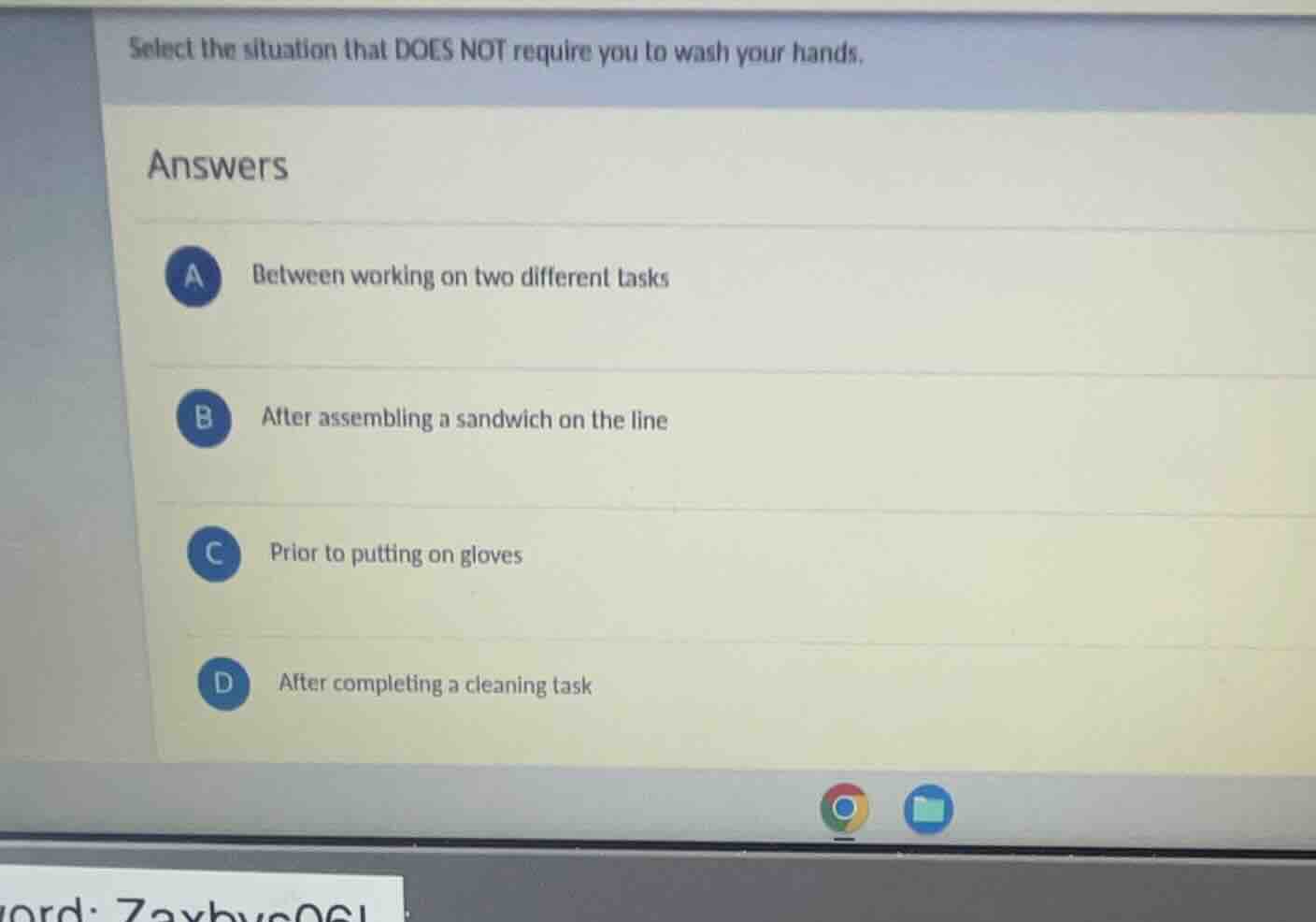 select the situation that does not require you to wash your hands. answ…
