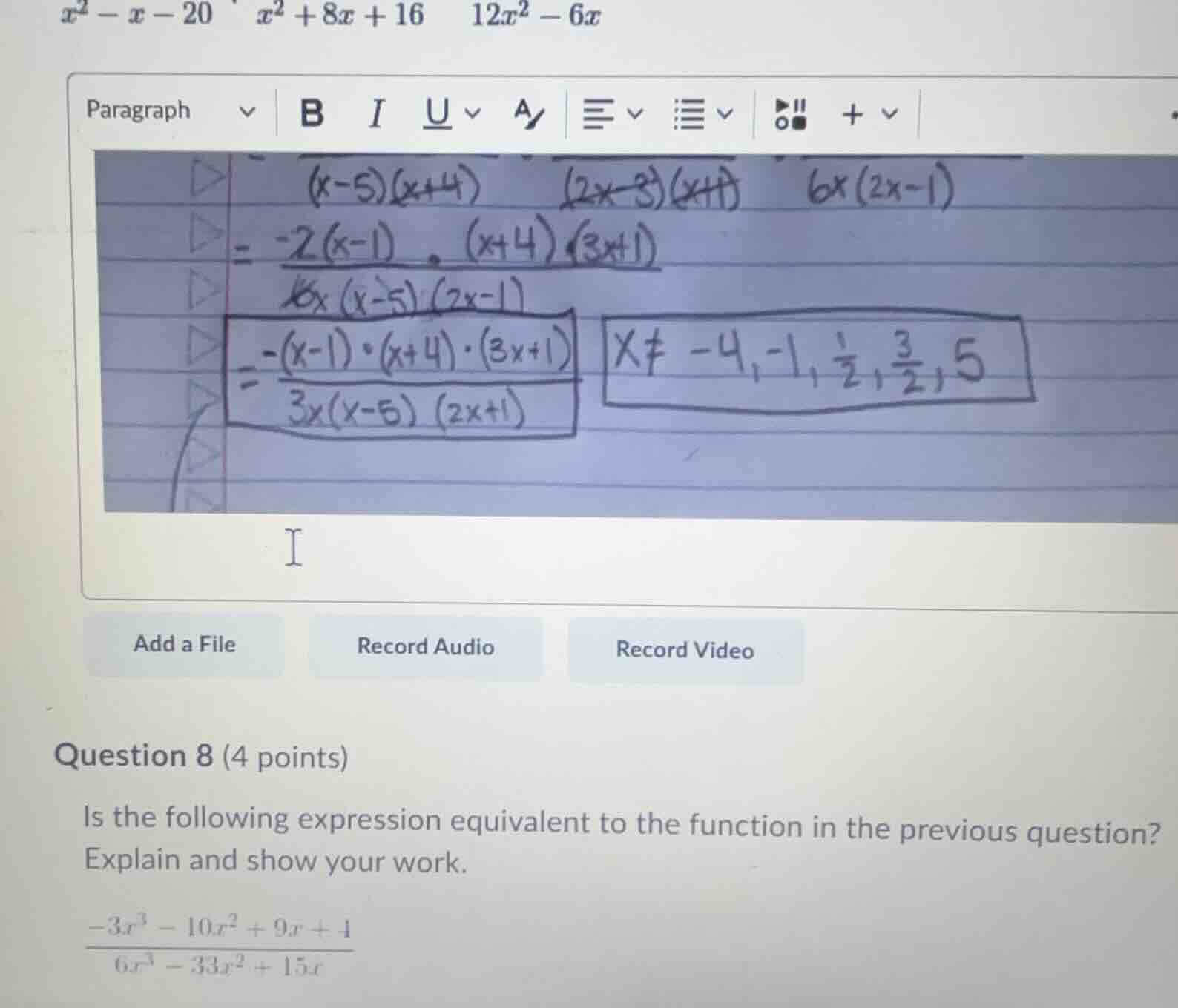 question 8 (4 points) is the following expression equivalent to the fun…