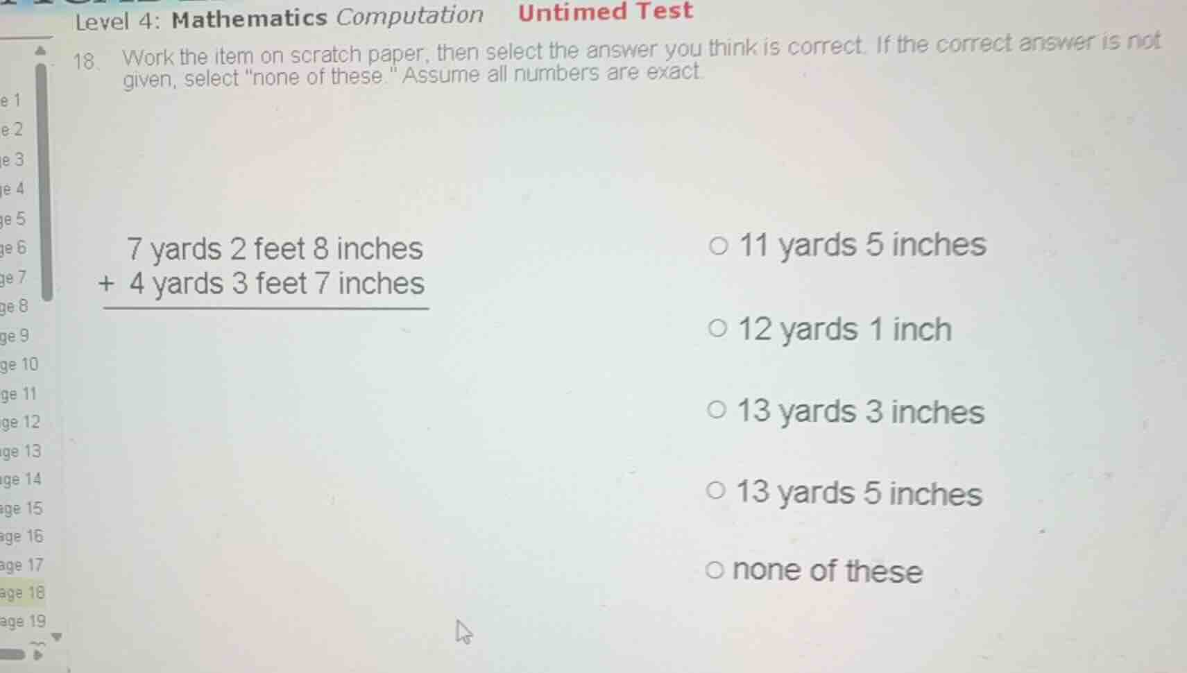level 4: mathematics computation untimed test 18. work the item on scra…
